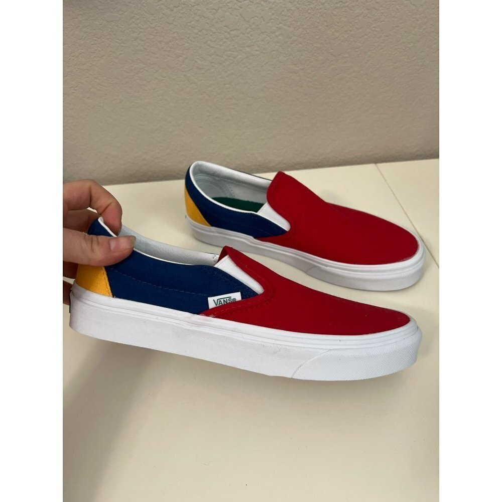 NEW Vans | Classic Slip-On Red Blue Yellow Sz M6/W7.5 - Picture 3 of 6